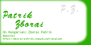 patrik zborai business card